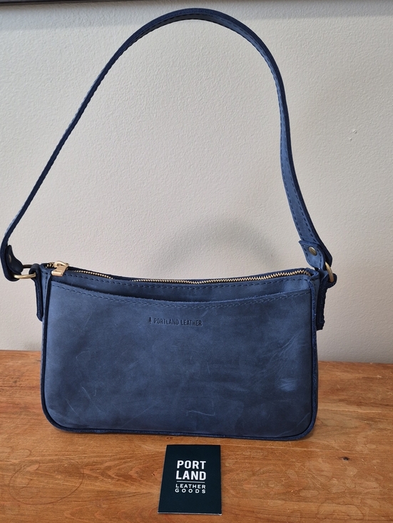 Portland Leather Handbags - Portland Leather Goods Lucy Navy Leather Shoulder Bag